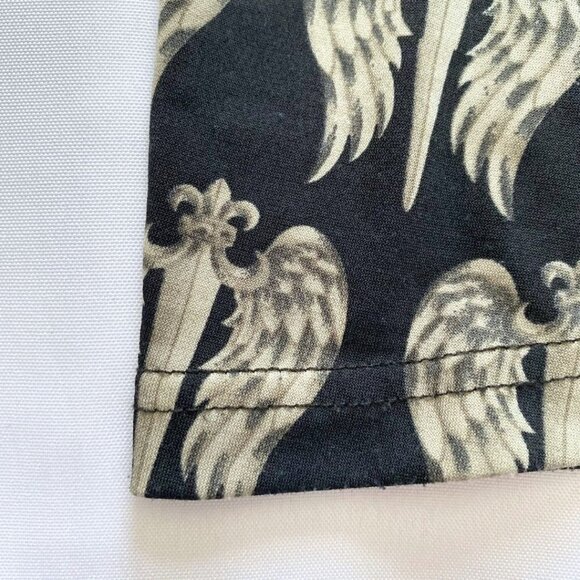 FAITH CONNEXION BLACK COMBO ALLOVER WINGS HALTER STRETCH LONG DRESS - M - Picture 8 of 9